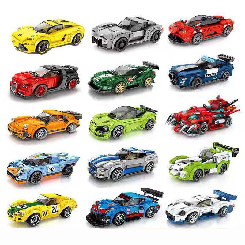 

City Super Racers Compatible Legoingly City Building Blocksgarage Speed Champions Sports Race Track Racing Car Bricks Kids Toys