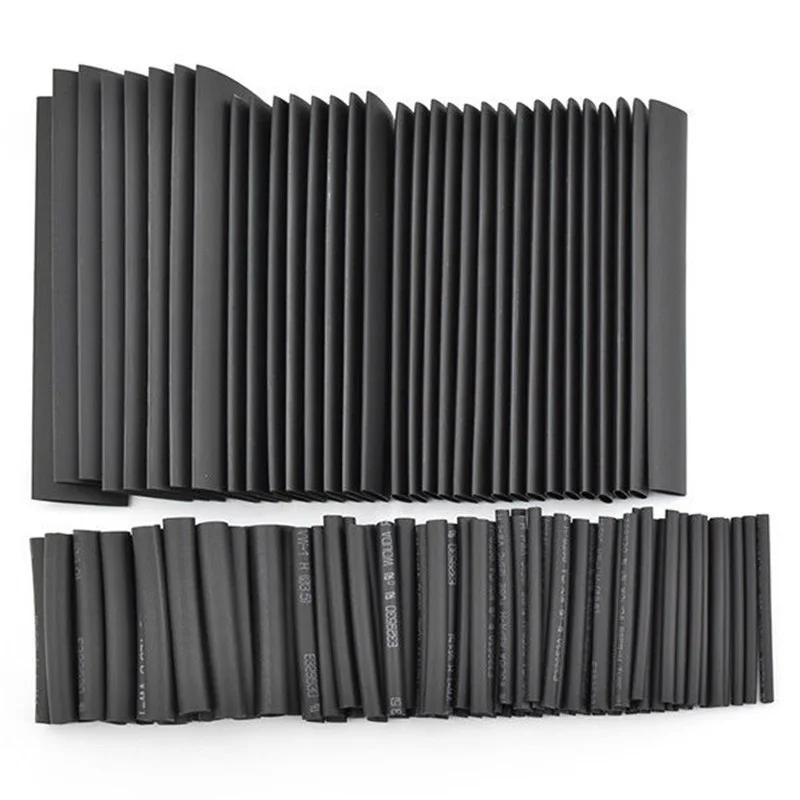 127 / 150 170 650Pcs Heat Shrink Tube 2:1 Black Electric Wire Wrap Insulation Cable Tubing Assortment Electrical Connection | Игрушки и