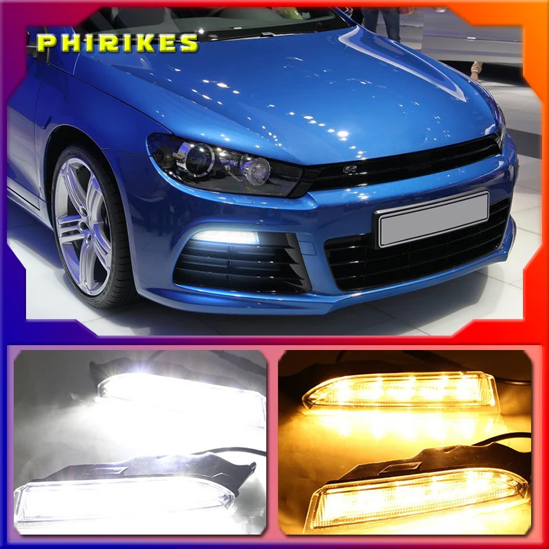 

1Set 12V ABS For Volkswagen VW Scirocco R 2010 - 2014 driving LED DRL Daytime Running Light Daylight 12V Fog lamp