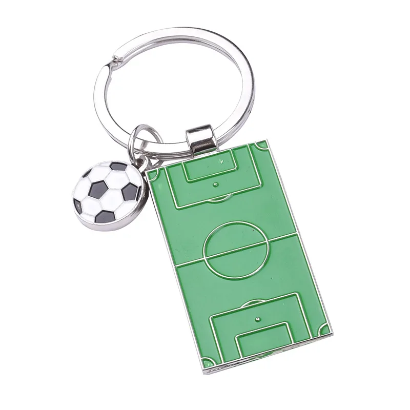 Men Football Field Soccer Key Chain Holder Playground Sports Souvenir Keyring Ornament Keychains Jewelry Football Fans Club Gift