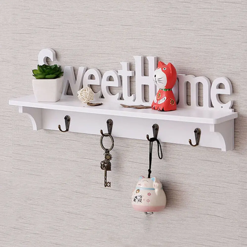 Sweet Home Organizer kitchen bathroom accessories Wall Mounted Rack Door Storage for Coat Hat Clothes Key (White) | Дом и сад