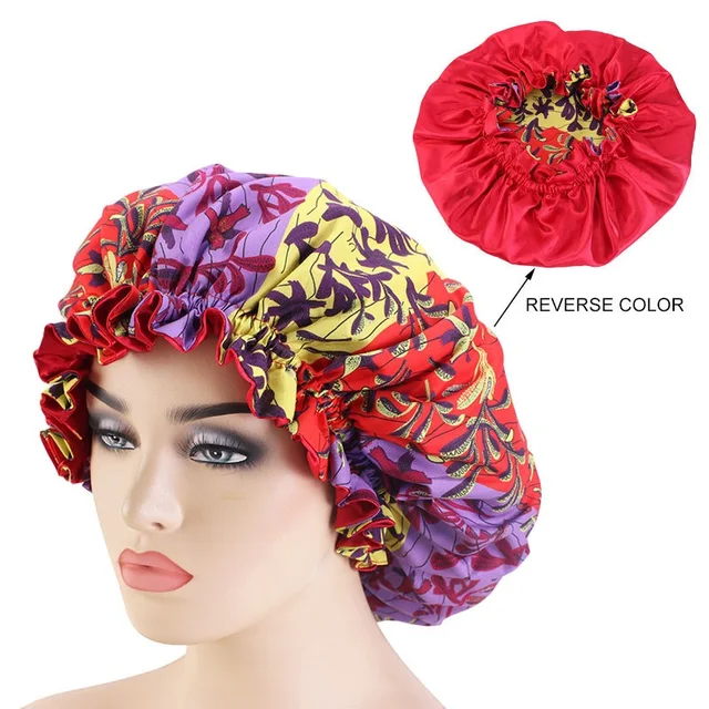 New Solid Women Satin Bonnet Fashion Stain Silky Big Bonnet for Lady Sleep Cap Headwrap Hat Hair Wrap Accessories Wholesale style15