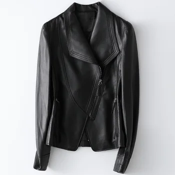 

2020 Women Spring Genuine Real Sheep Leather Jacket H61