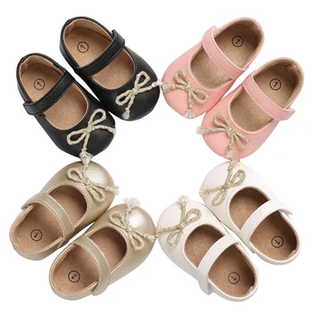 

New 2020 Newborn Baby Girl Shoes Prewalker Bowknot Toddler Cotton Princess First Walkers Anti-Slip Sole Crib Shoes Soft