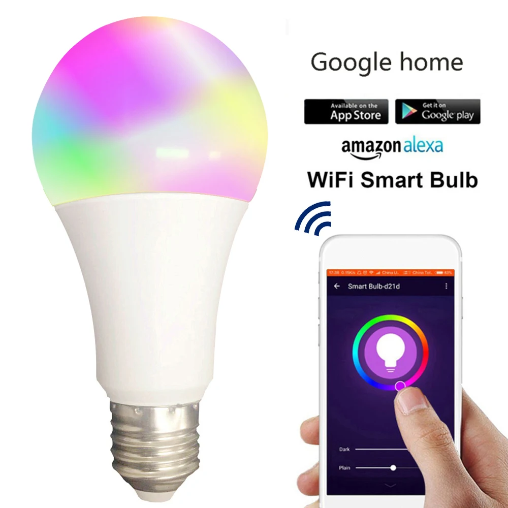 Smart WiFi Alexa Light Bulbs 2.4G, SAUDIO LED RGB Color Changing Bulbs