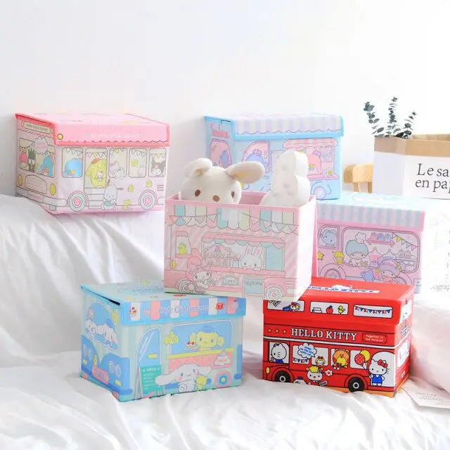 Пингвин, которая проигрывает мелодии из Cinnamoroll персонажи Little Twin Stars Pu складная коробка Кукла для хранения коллекции для девочек#2627