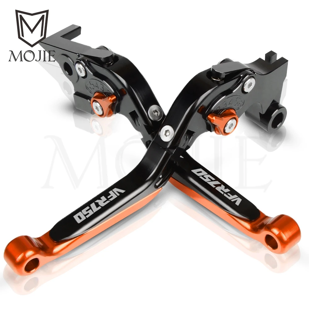 Мотоцикл VFR750 сцепные рычаги для Honda VFR 750 1991-1997 1996 1995 1994 1993 ЧПУ Складной Выдвижная сцепные рычаги - Цвет: Black Orange