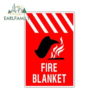 

EARLFAMILY 13cm x 8.7cm for FIRE BLANKET SYMBOL Car Stickers and Decals Vinyl Car Wrap 3D Occlusion Scratch Refrigerator