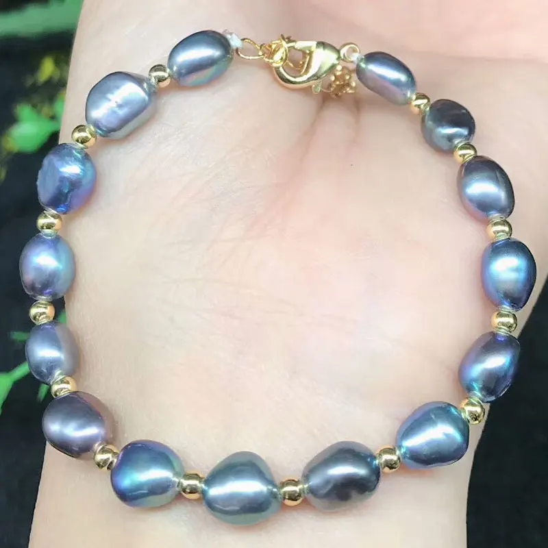 

New Baroque Natural Pearl Bracelet Fashion Starry Blue Ms. Pearl Bracelet Jewelry Gifts