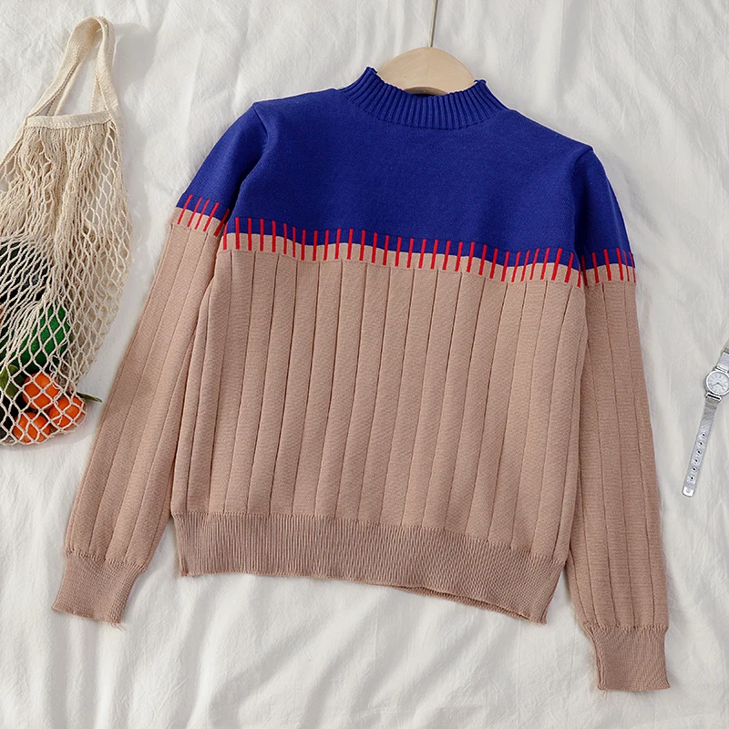 Heliar, зимний женский свитер в стиле пэчворк, теплые пуловеры, зимний свитер, нижнее белье, повседневные женские теплые вязаные толстые Топы для женщин