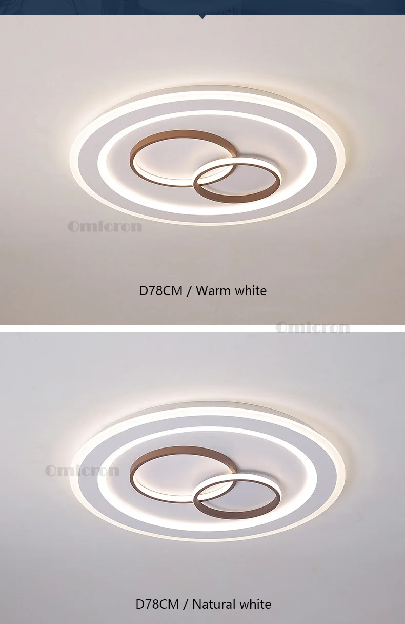 Аппаратные средства акрил кольцо минималистский современный светодиодный потолочный светильник, коричневый и белый цвет потолочный