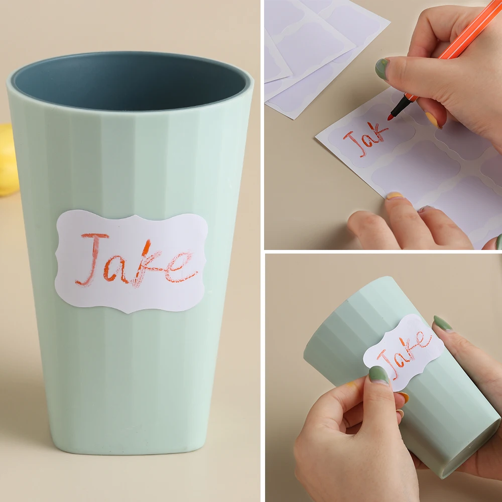 

40Pcs Stationery Label/Sticker White Label Write Name Sticker Blank Sticker Label Child Stationery Sticker with Liquid Chalk Pen