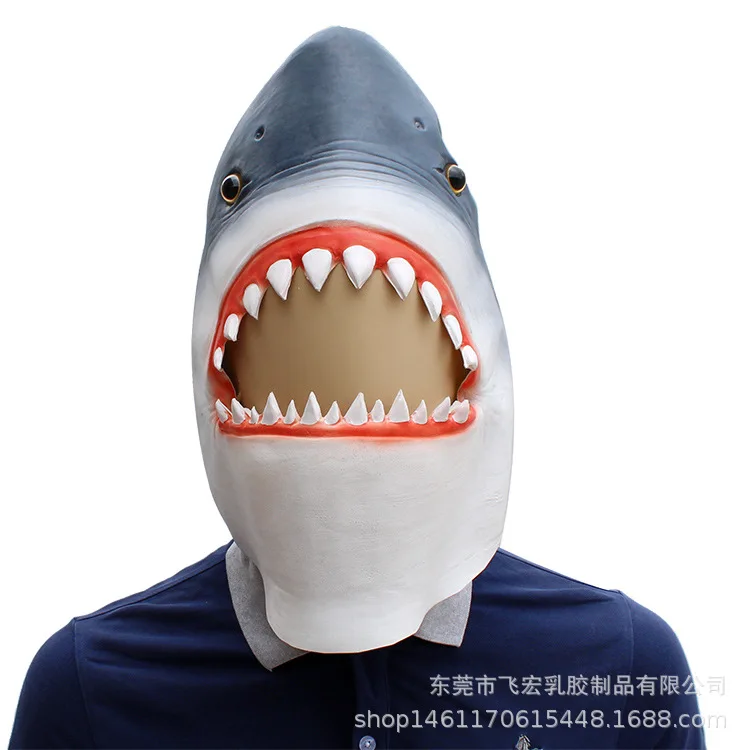 

Halloween Mask Latex Head Band Megalodon Shark Mask New Style Amazon Manufacturers Direct Selling