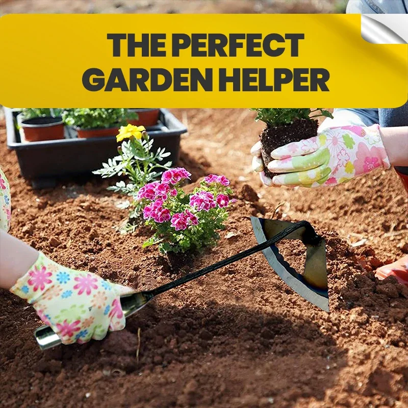 Hollow Small Hoe Full Manganese Steel Gardening Hand-held All-steel Hardened Hollow Hoe Planting Plowing and Weeding Tools 2