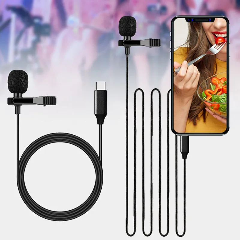 TYPE C телефон Mirophone Hands-Free Мини воротник клип лацкальный лавальерный микрофон Запись встречи говорящий микрофон Lound Динамик