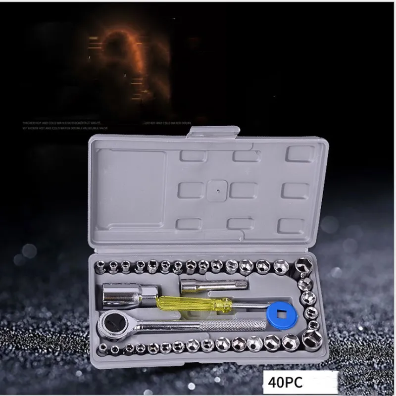

Socket Set Hardware Tools Socket Set Socket Wrench 40 Pieces Motorcycle And Automobile Tools