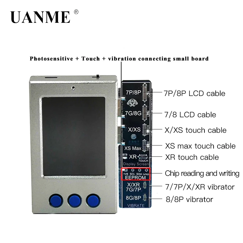 UANME LCD Photoreceptor ремонтный программист для Iphone 7G/7 P/8G/8 P/X APR8 виброкод чтение запись