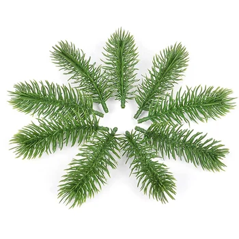 

100Pcs Pine Branches Artificial Fake Plant Artificial Flower Branch Christmas Party Decoration DIY Bouquet Gift