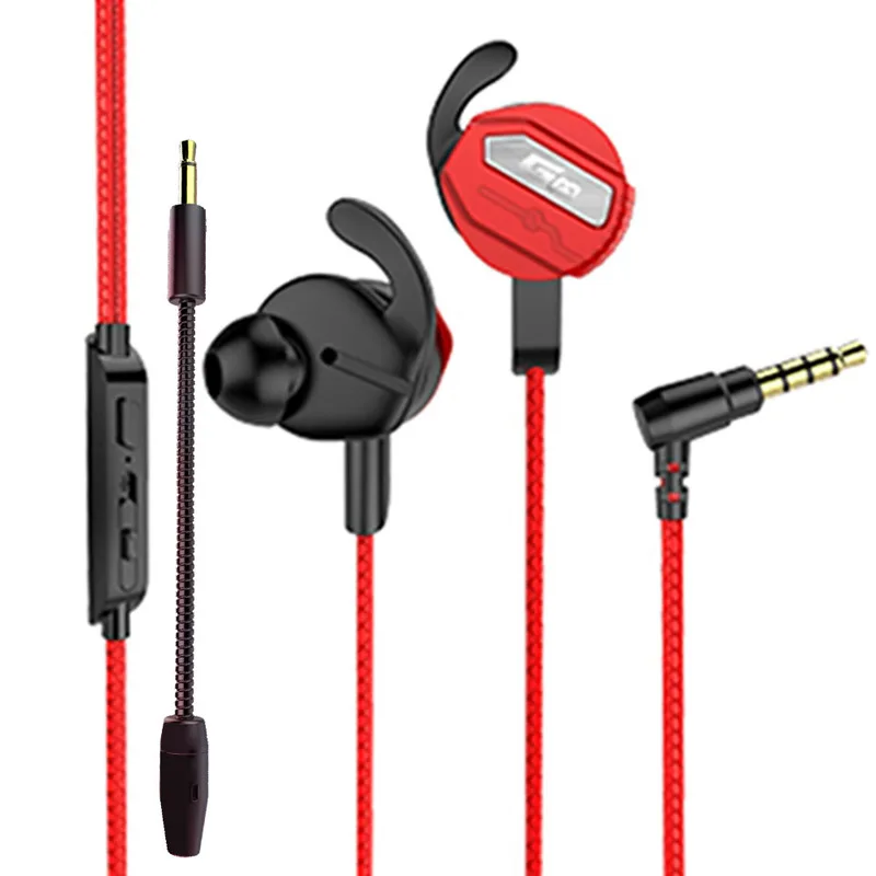 Gamer Headset E Sport Gaming Earphones 3 5mm Jack Wired with Detachable Dual Mic Volume Control Earbuds for PC Phone PS4 Xbox