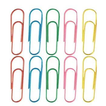 

50Pcs Durable Paper Clips Colorful Paper Clips Notes Classified Clips School Office Stationery Supplies (Random Color)