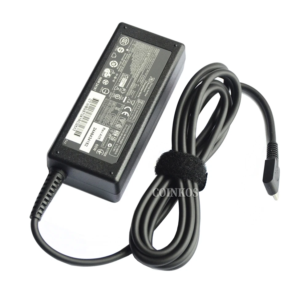 

65W USB Type-C Power Supply AC Adapter for HP TPN-LA06 860066-001 PA-1450-33HD 13-ac013dx 13-af012dx Laptop Charger Cord