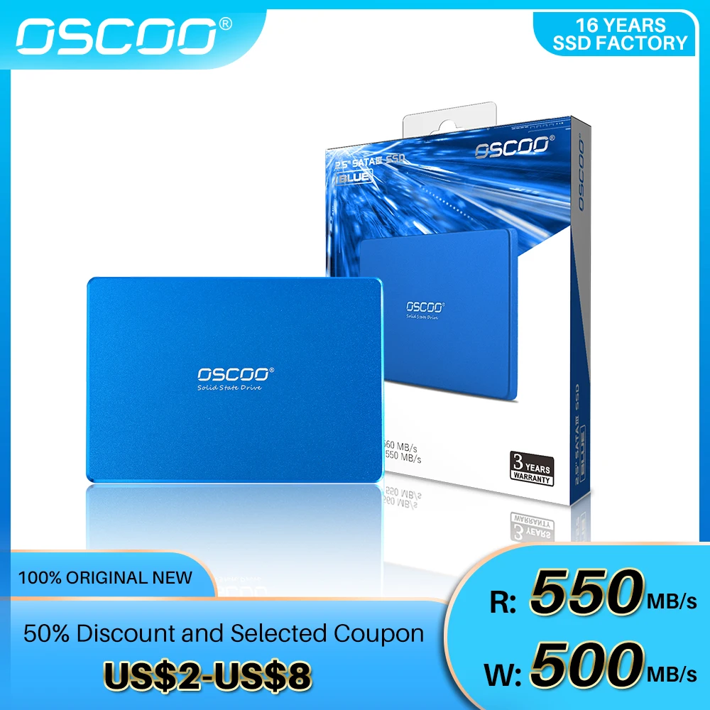 Твердотельный Накопитель SSD 128 ГБ 256 512 OSCOO Сверхбыстрая скорость 2 5 дюйма SATAIII для