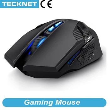 

TeckNet Programmable Gaming Wireless Mouse 2.4GHz RAPTOR LED Backlight 4800DPI 8 Buttons USB Nano Receiver Prime Cordless Mice