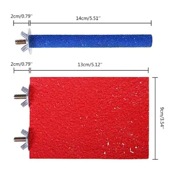 

2Pcs/Set Bird Perch Stand Toy Wood Parrot Cage Perch Stand Platform Paw Grinding Stick for Budgies