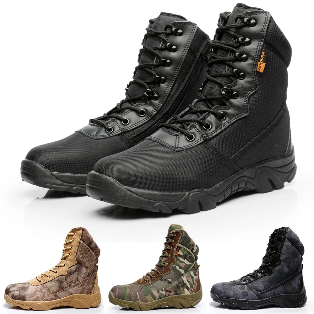 

Outdoor Tactical Shoes Men Waterproof Hiking Sneakers Military Tactical Hunting Boots Mountain Shoes Climbing Camo Sports Shoes