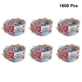 

1600pcs Paper Clips Metal and plastic Zebra Stripe Paper Clips for School