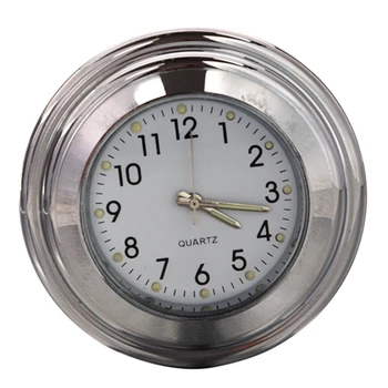 

Waterproof Motorcycle Accessory: 7/8 "Motorcycle Bike Handle Mount Time Watch Silver + White