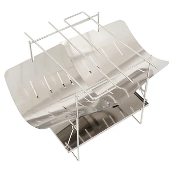 

Stainless Steel Camping Folding Stove Frame Stand Bracket Mesh Net Wood Grill Fireplaces Fire Pits Furnace