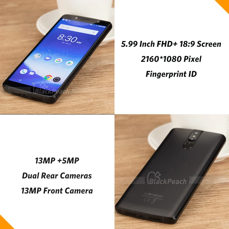 Смартфон LEAGOO Power 5 99 дюймовый экран FHD+ 18:9 ОЗУ 6 ГБ ПЗУ 64 Android 8.1 MT6763 восемь ядер 7000 мАч