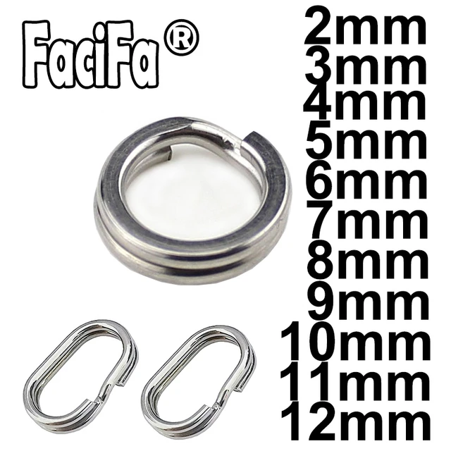 100pcs Stainless Steel Fishing Split Ring Heavy Duty Fishing Double Oval  Split Rings Connector Fishing Accessories