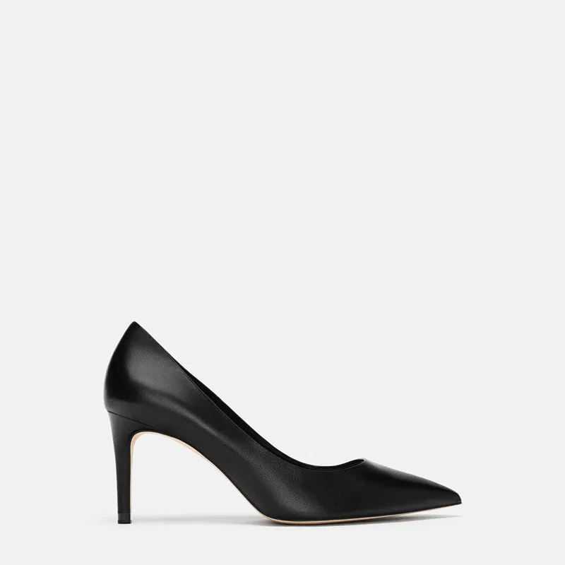 Г., шикарные женские туфли-лодочки из натуральной кожи однотонная офисная обувь женские туфли-лодочки на высоком каблуке-шпильке с острым носком Дамская обувь