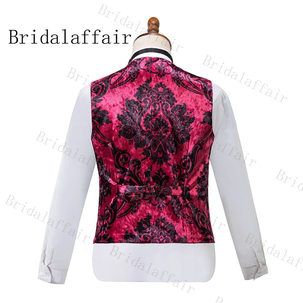 Bridalaffair 3 шт. бархатные костюмы для мужчин осень Банкетная серия дворцовый узор жених мужские свадебные костюмы мужские вечерние смокинги