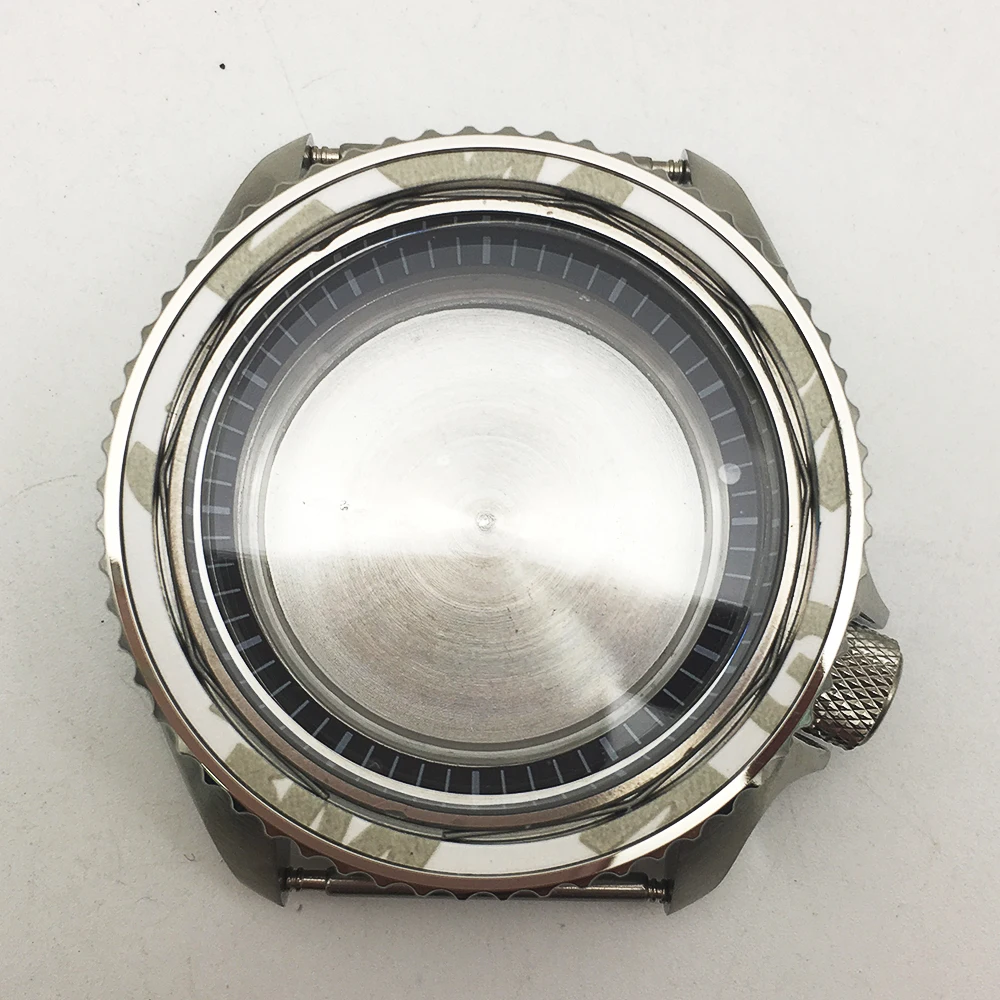 

42mm sapphire glass case fits NH35A NH36A movement silver white
