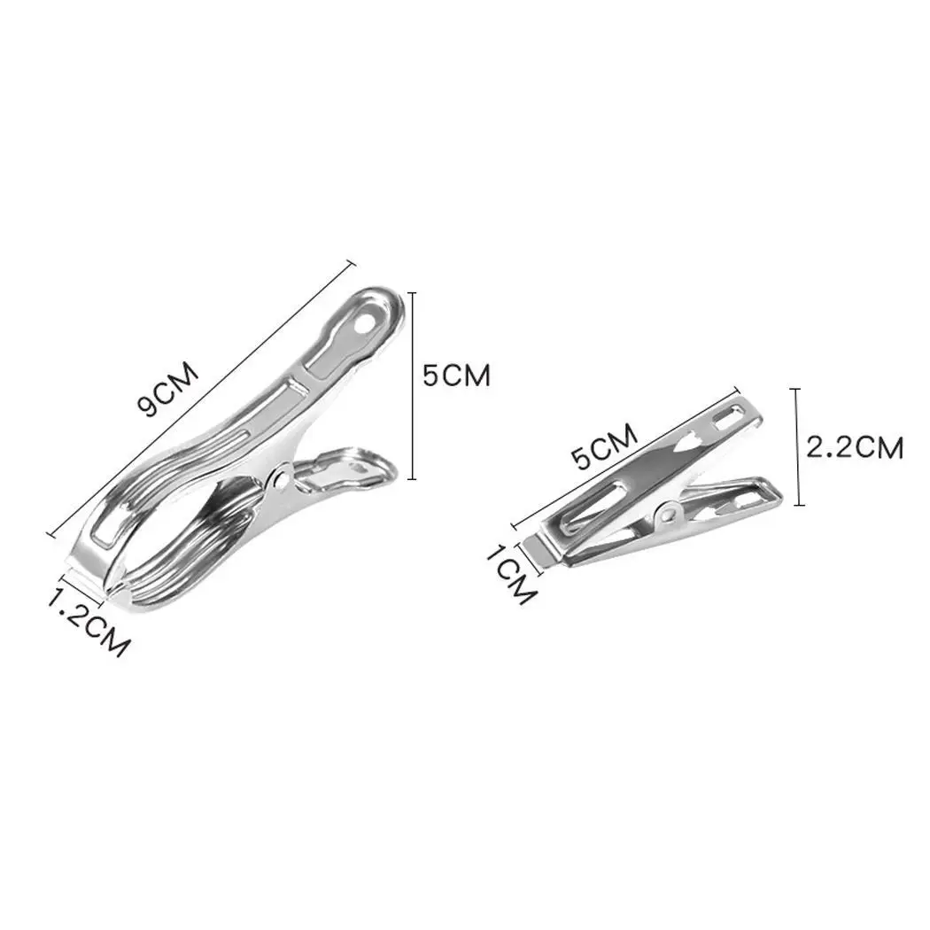 Stainless Steel Clamp Quilt Fixed Clip Home/Hotel Multifunction Silver Windproof Clothespin