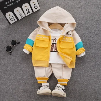 

Boys Clothing Set Autumn Children Girls Sports Hooded Clothes Sets Baby Boy Splice Shirts Pants Clothes Suits