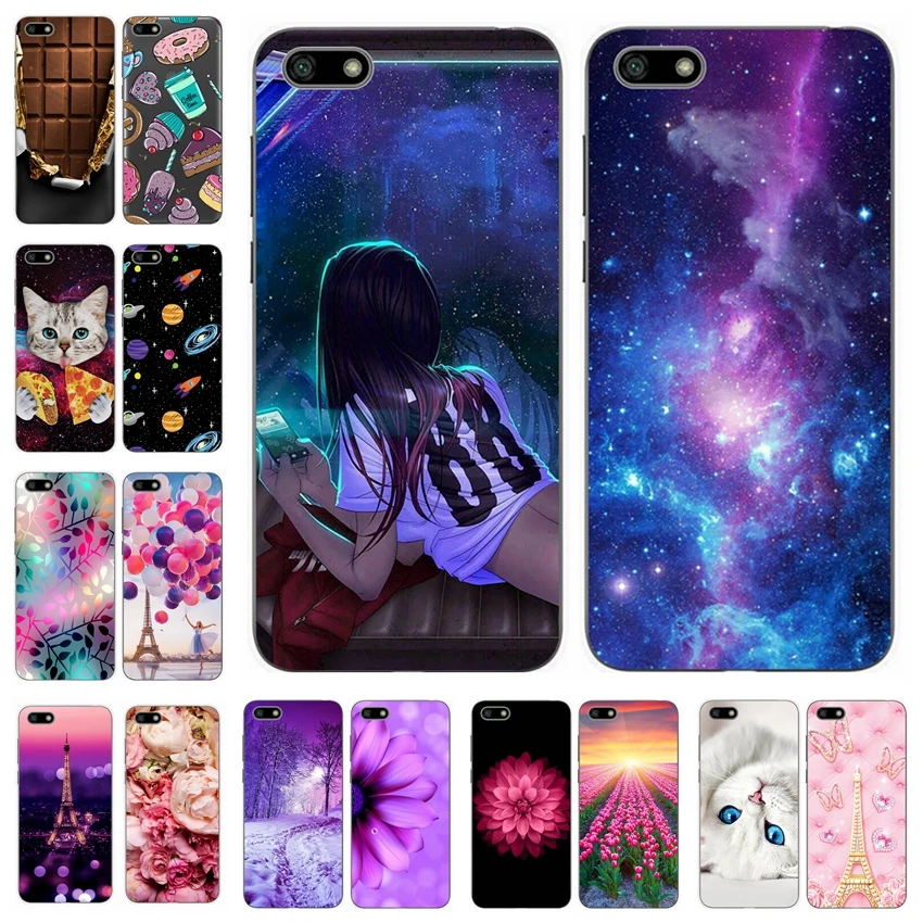 

For 5.45" Huawei y5 2018 Silicone Cover Cute Cases Coque For Funda Huawei Y 5 Y5 prime 2018 Fundas Coque Phone Bags Capa Bumper