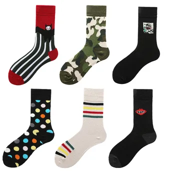 

Cotton Women Socks Funny Cute Cartoon Bat Color Stripe Smiley Face Happy Japanese Harajuku Motion Skateboard Socks