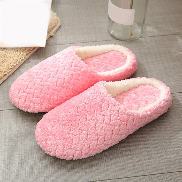 Indoor Slippers Warm Plush Lovers Home Slipper Anti Slip Autumn Winter Shoes Woman House Floor Soft Slient Slides