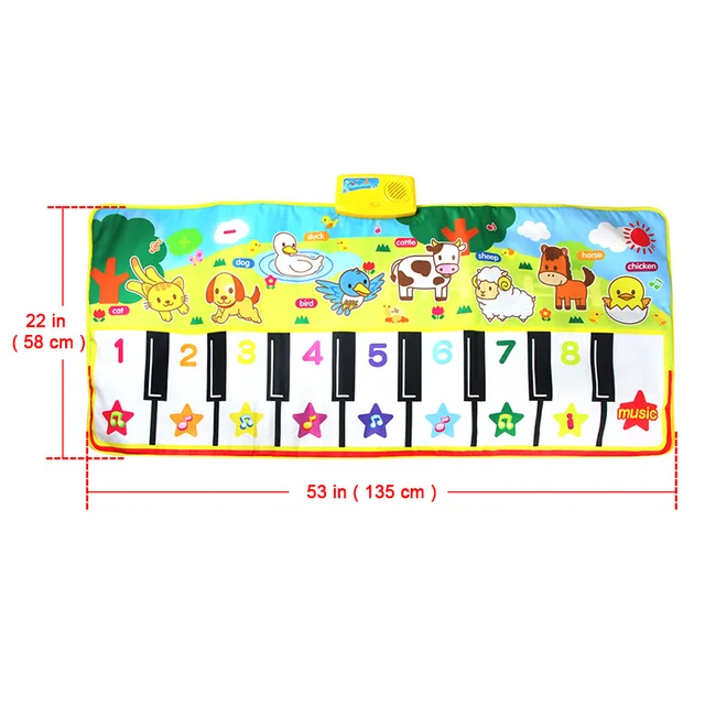 8 Styles Musical Mat with Animal Voice Baby Piano Playing Carpet Music Game Instrument Toys Early Educational Toys for Kids Gift 2