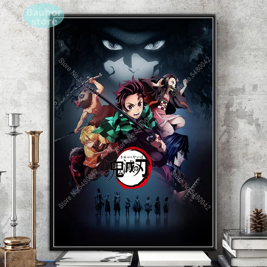 Demon Slayer Poster Japanese Anime Kimetsu no Yaiba Kamado Tanjirou Nezuko Canvas Painting Posters and Prints Home Decor | Дом и сад