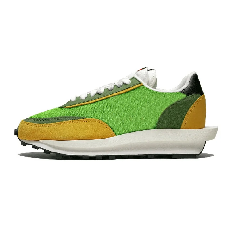 Sacai LDV вафельная спортивная обувь для мужчин и женщин черный белый серый сосновый зеленый Gusto университетские синие мужские кроссовки модные спортивные - Цвет: XZF210GRYE