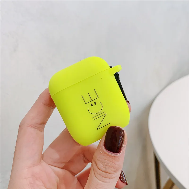 Style 10 Флуоресцентные цветные буквы чехол для Apple Airpods 2/1 чехол милый Bluetooth наушники мягкий чехол для Airpod наушники чехол Коробка Сумка - Цвет: Style 10