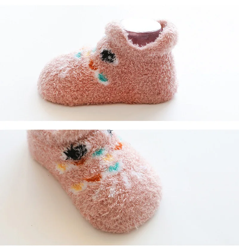 Зимние теплые носки для малышей; толстые носки для малышей с героями мультфильмов; нескользящие носки-тапочки для новорожденных; одежда для прогулок; аксессуары