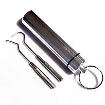 

Toothpick 304 Stainless Steel Toothpick Aluminum Alloy Toothpick Box Metal Toothpick Household Portable Tick Tool Artifact Sale