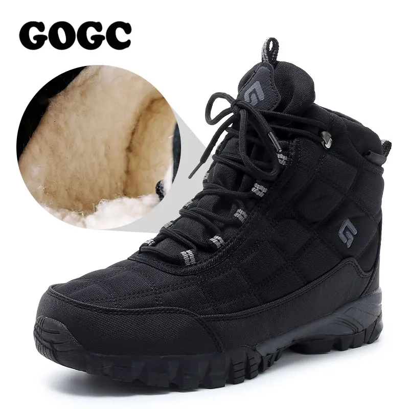 GOGC Men Winter Shoes Warm Winter Shoes for Men nylon Winter Boots Men with fur Warm Snow Boots men's casual shoes Men G9909