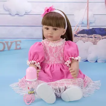 

60cm Silicone Reborn Baby Doll Toys 24inch Vinyl Princess bebe reborn Toddler Babies Dolls Alive Birthday Gift toys